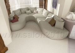 Криволинейный диван для квартиры в стиле большого города