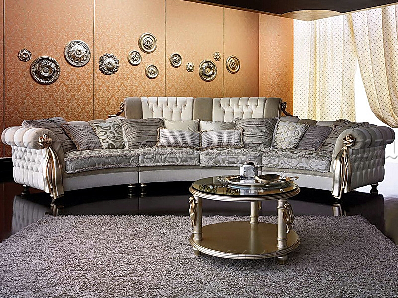 Радиусный диван для гостиной